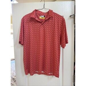 NICKLAUS Golf Men's Eco Choice Logo Size Large EG Hot Coral Polo Shirt
